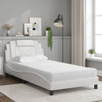 Bed "Viana" with Mattress White 100x200 cm Faux Leather