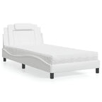 Bed "Viana" with Mattress White 100x200 cm Faux Leather