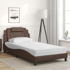 Bed "Viana" with Mattress Brown 100x200 cm Faux Leather