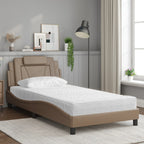 Bed "Viana" with Mattress Cappuccino 100x200 cm Faux Leather