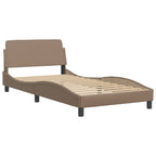 Bed "Viana" with Mattress Cappuccino 100x200 cm Faux Leather