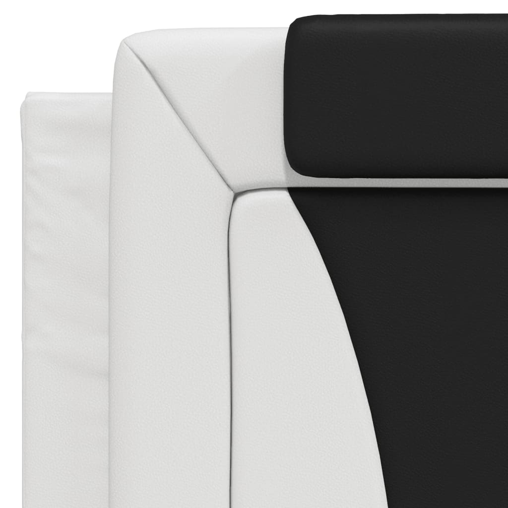 Bed "Viana" with Mattress White and Black 100x200 cm Faux Leather