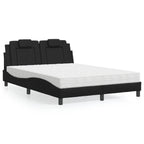Bed "Viana" with Mattress Black 120x200 cm Faux Leather