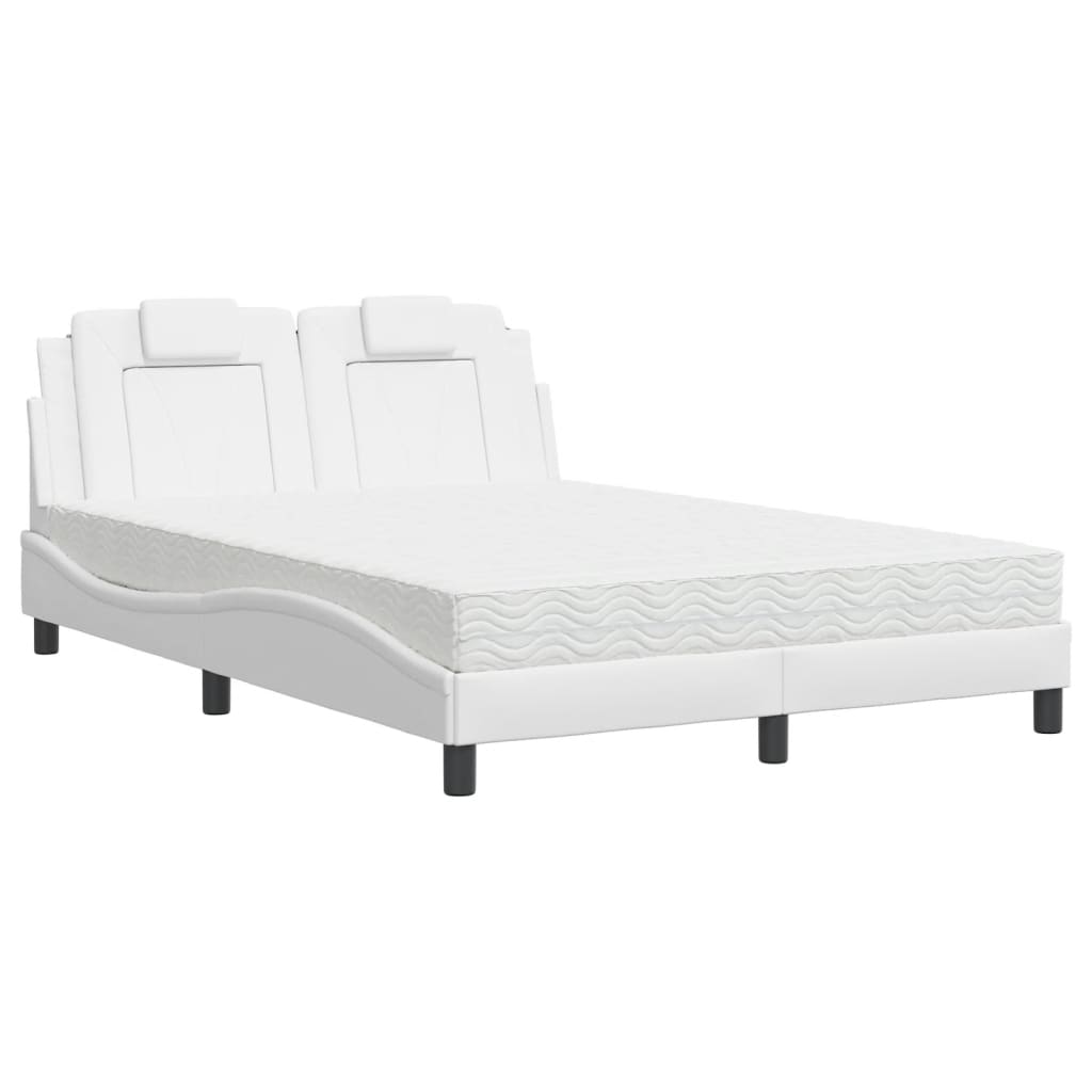 Bed "Viana" with Mattress White 120x200 cm Faux Leather