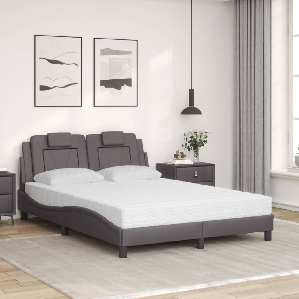 Bed "Viana" with Mattress Grey 120x200 cm Faux Leather