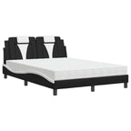 Bed "Viana" with Mattress Black and White 120x200 cm Faux Leather