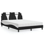 Bed "Viana" with Mattress Black and White 120x200 cm Faux Leather