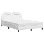 Bed "Viana" with Mattress White 140x190 cm Faux Leather