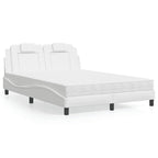 Bed "Viana" with Mattress White 140x190 cm Faux Leather
