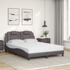 Bed "Viana" with Mattress Grey 140x190 cm Faux Leather