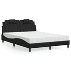 Bed "Viana" with Mattress Black 140x200 cm Faux Leather