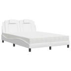 Bed "Viana" with Mattress White 140x200 cm Faux Leather