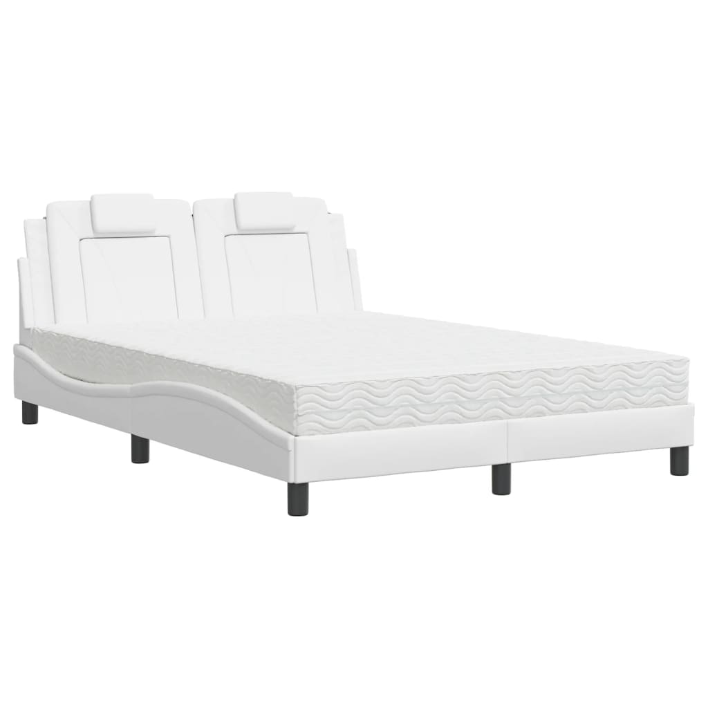 Bed "Viana" with Mattress White 140x200 cm Faux Leather