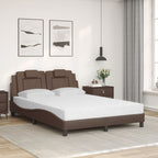 Bed "Viana" with Mattress Brown 140x200 cm Faux Leather