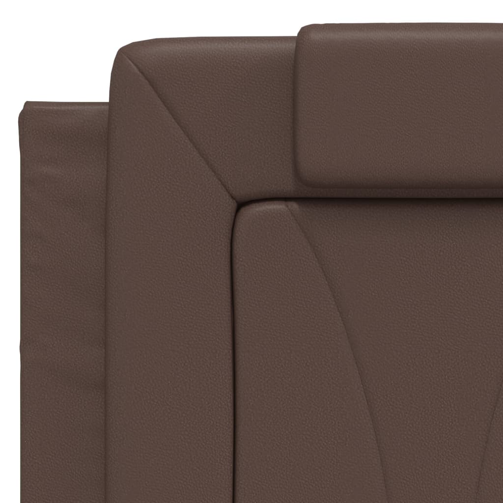 Bed "Viana" with Mattress Brown 140x200 cm Faux Leather