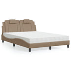 Bed "Viana" with Mattress Cappuccino 140x200 cm Faux Leather