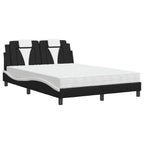 Bed "Viana" with Mattress Black and White 140x200 cm Faux Leather