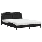 Bed "Viana" with Mattress Black 160x200 cm Faux Leather