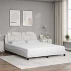 Bed "Viana" with Mattress White 160x200 cm Faux Leather