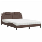 Bed "Viana" with Mattress Brown 160x200 cm Faux Leather