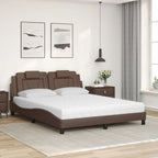 Bed "Viana" with Mattress Brown 160x200 cm Faux Leather