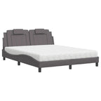 Bed "Viana" with Mattress Grey 160x200 cm Faux Leather