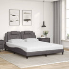 Bed "Viana" with Mattress Grey 160x200 cm Faux Leather