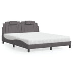 Bed "Viana" with Mattress Grey 160x200 cm Faux Leather
