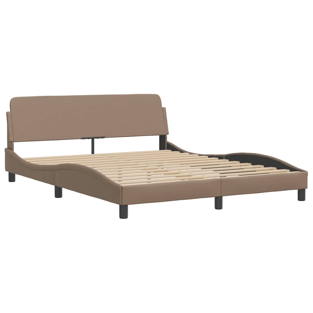 Bed "Viana" with Mattress Cappuccino 160x200 cm Faux Leather