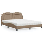 Bed "Viana" with Mattress Cappuccino 160x200 cm Faux Leather