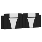 Bed "Viana" with Mattress Black and White 160x200 cm Faux Leather