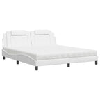 Bed "Viana" with Mattress White 180x200 cm Faux Leather