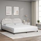 Bed "Viana" with Mattress White 180x200 cm Faux Leather