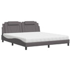 Bed "Viana" with Mattress Grey 180x200 cm Faux Leather