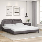 Bed "Viana" with Mattress Grey 180x200 cm Faux Leather