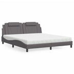 Bed "Viana" with Mattress Grey 180x200 cm Faux Leather