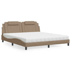 Bed "Viana" with Mattress Cappuccino 180x200 cm Faux Leather