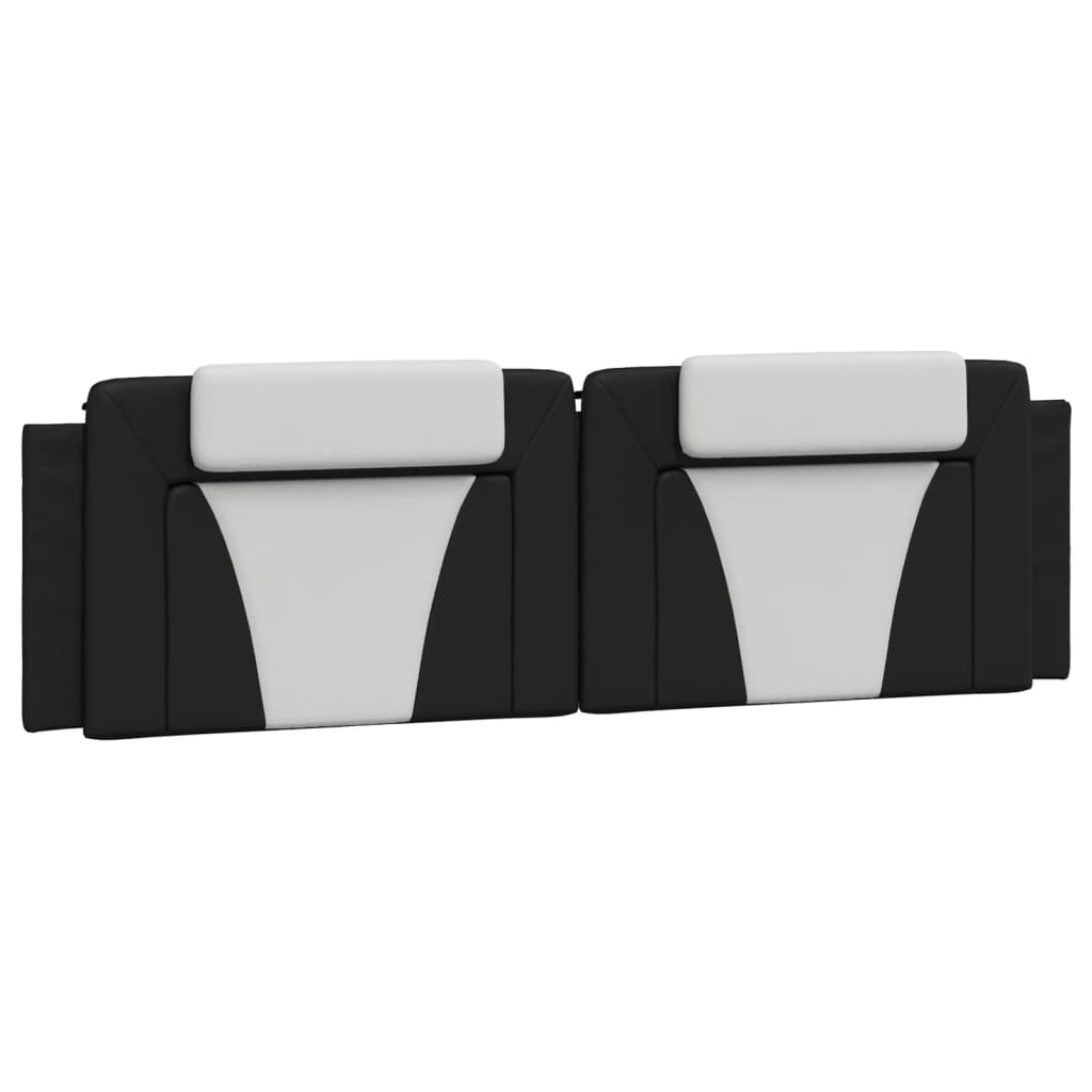 Bed "Viana" with Mattress Black and White 180x200 cm Faux Leather