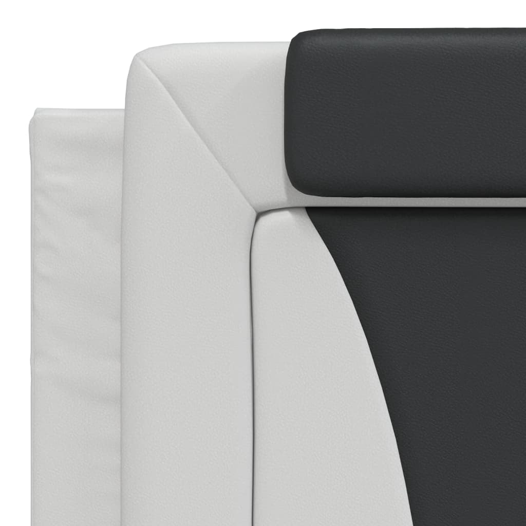 Bed "Viana" with Mattress White and Black 180x200 cm Faux Leather