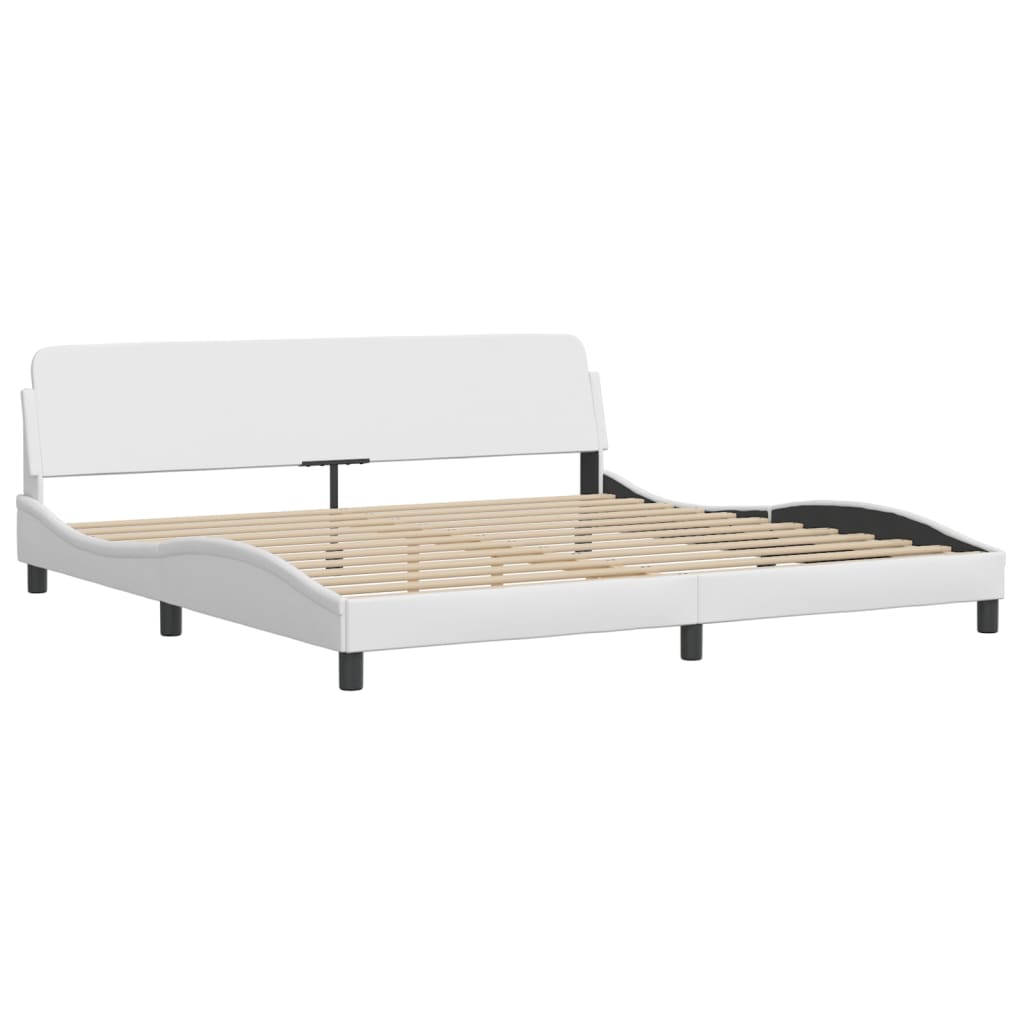 Bed "Viana" with Mattress White 200x200 cm Faux Leather