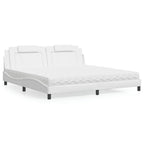 Bed "Viana" with Mattress White 200x200 cm Faux Leather
