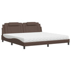 Bed "Viana" with Mattress Brown 200x200 cm Faux Leather