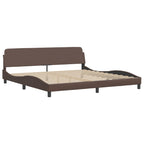 Bed "Viana" with Mattress Brown 200x200 cm Faux Leather