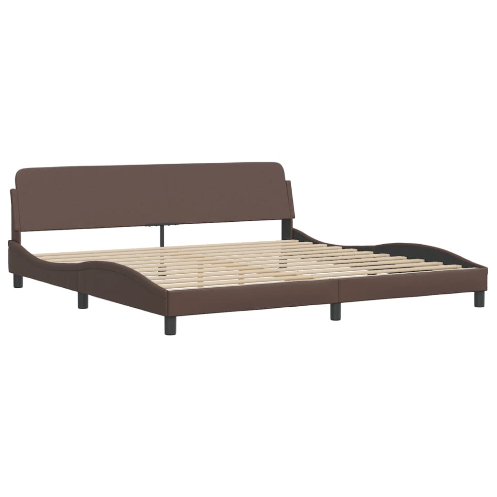 Bed "Viana" with Mattress Brown 200x200 cm Faux Leather