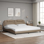 Bed "Viana" with Mattress Cappuccino 200x200 cm Faux Leather