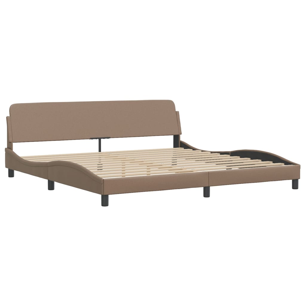 Bed "Viana" with Mattress Cappuccino 200x200 cm Faux Leather