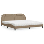 Bed "Viana" with Mattress Cappuccino 200x200 cm Faux Leather