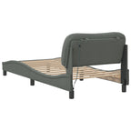 Bed Frame with LED without Mattress "Hvar" Dark Grey 90x200 cm Fabric