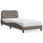 Bed Frame with LED without Mattress "Hvar" Taupe 90x200 cm Fabric