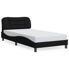 Bed Frame with LED without Mattress "Hvar" Black 100x200 cm Fabric